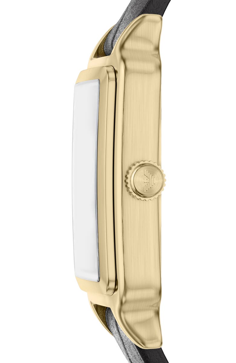 Emporio Armani Tank Leather Strap Watch, 32mm x 48mm, Alternate, color,