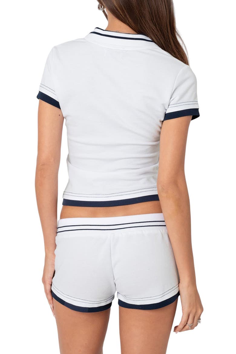 Academia Crop Polo, Alternate, color, WHITE-AND-NAVY