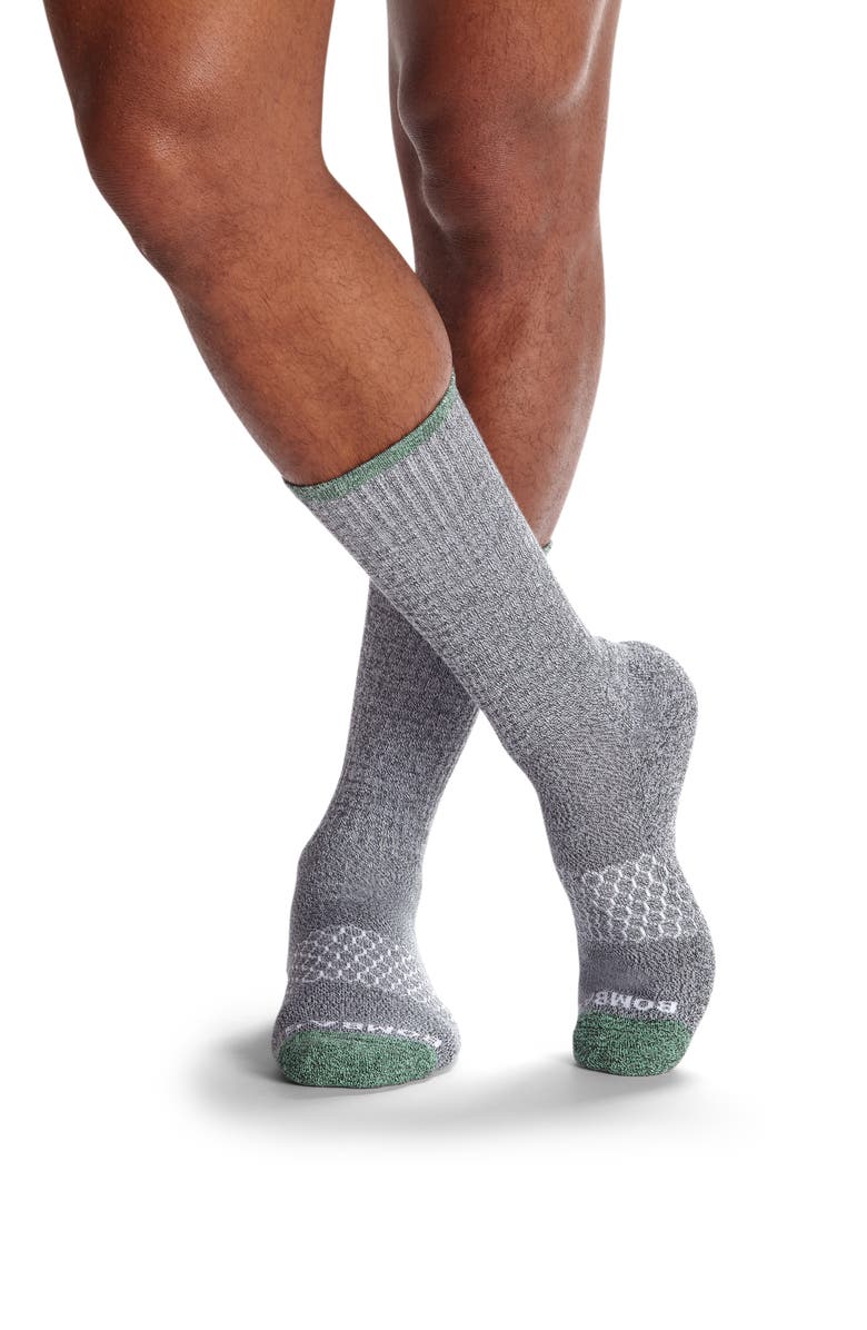 Bombas Contrast Marled Crew Socks, Alternate, color, 
