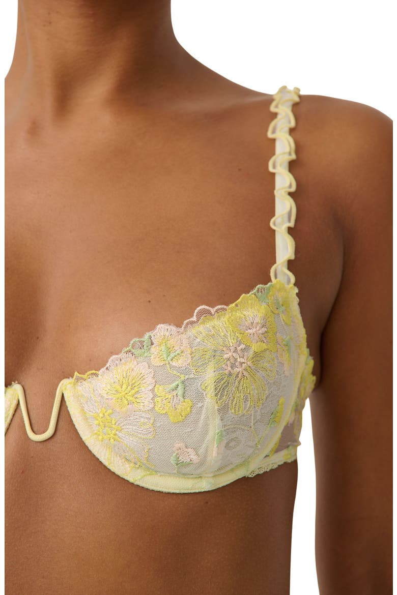 Amelia Embroidered Underwire Bra, Alternate, color, LIMONCELLO