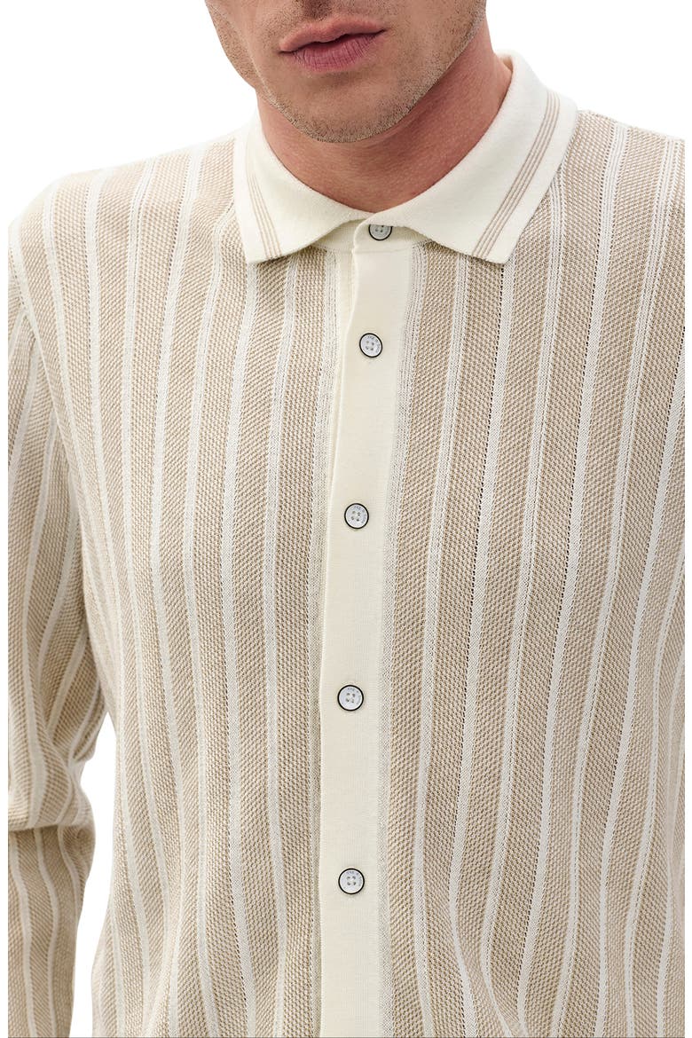 Harvey Long Sleeve Knit Button-Up Shirt, Alternate, color, IVORY