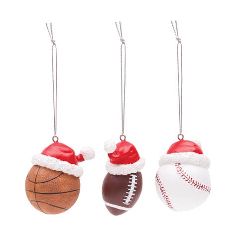 Christmas Sports Ornaments  Set of 3