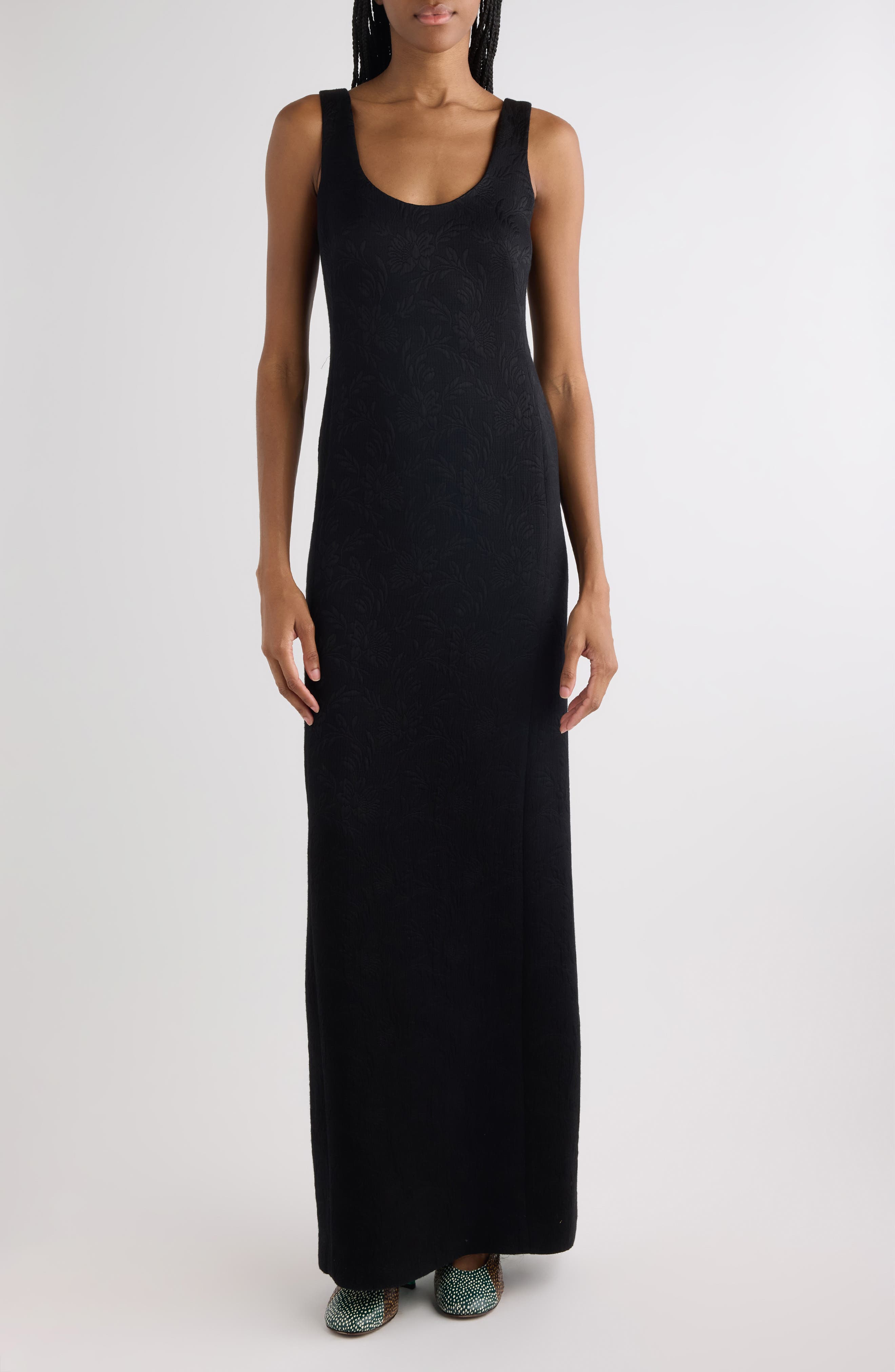 Matelasse Jacquard Column Gown