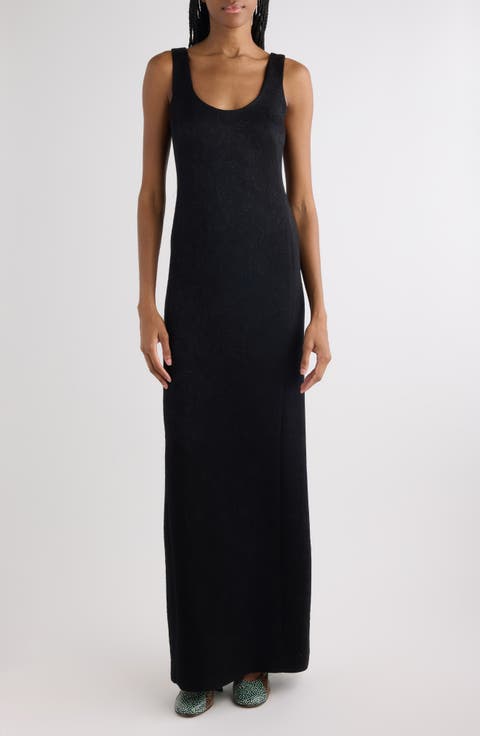 Matelassé Jacquard Column Gown