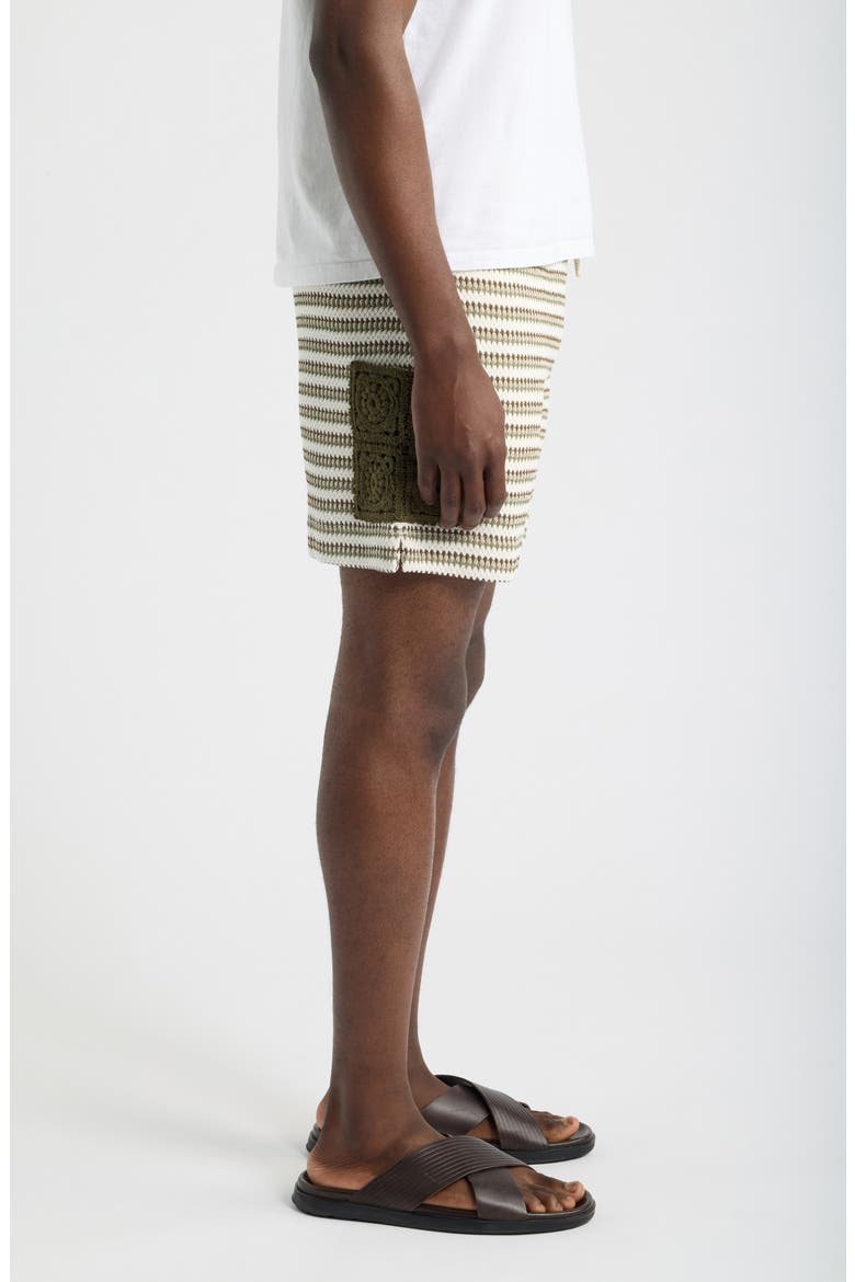 Mathias Stripe Cotton Blend Shorts, Alternate, color, KHAKI - 03