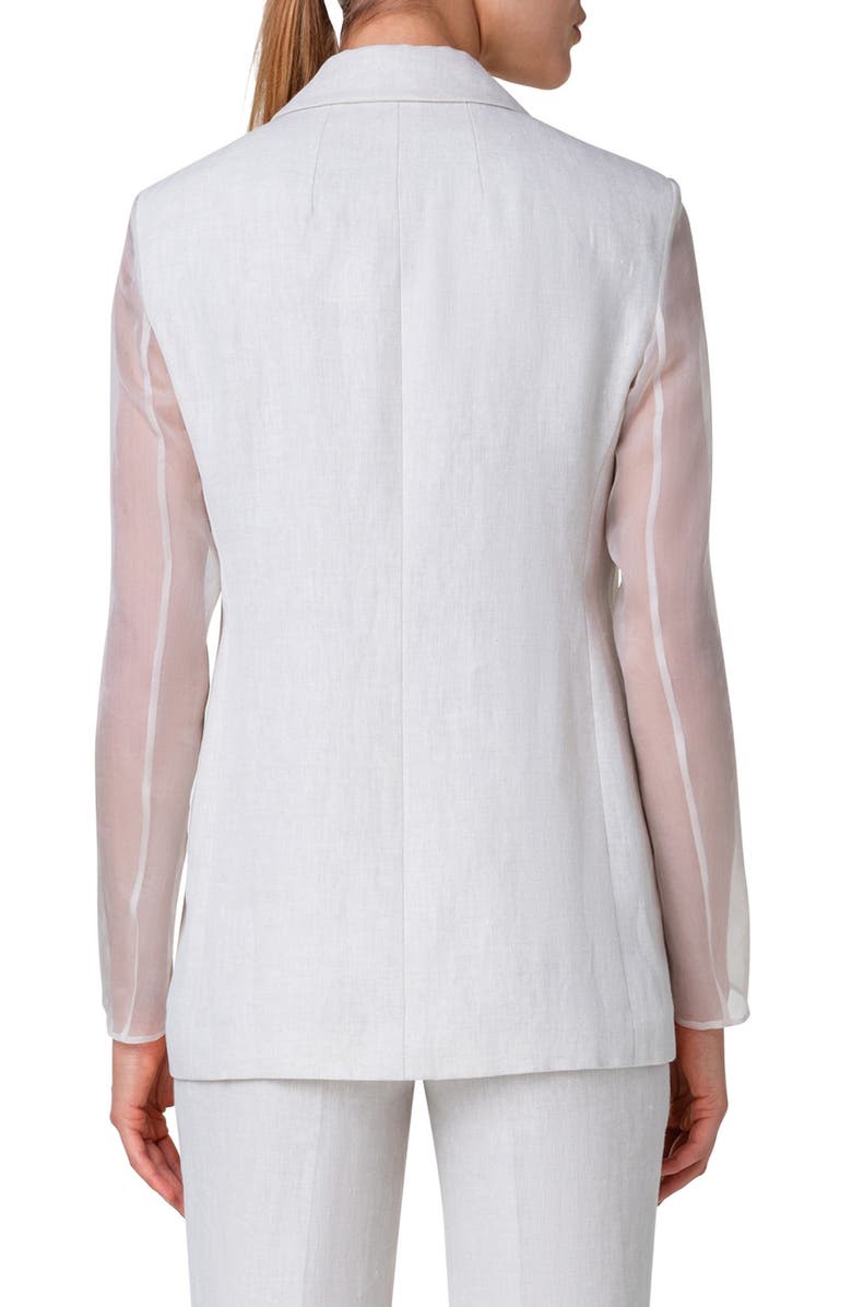Akris Tiziano Organza & Linen Herringbone Jacket, Alternate, color, 
