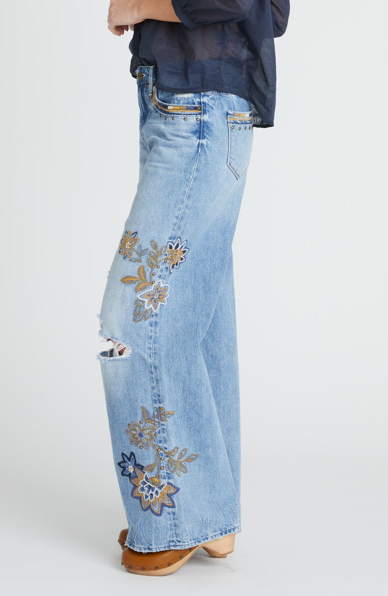 Driftwood Marlena Copper Magnolia Wide Leg Jeans, Alternate, color, 