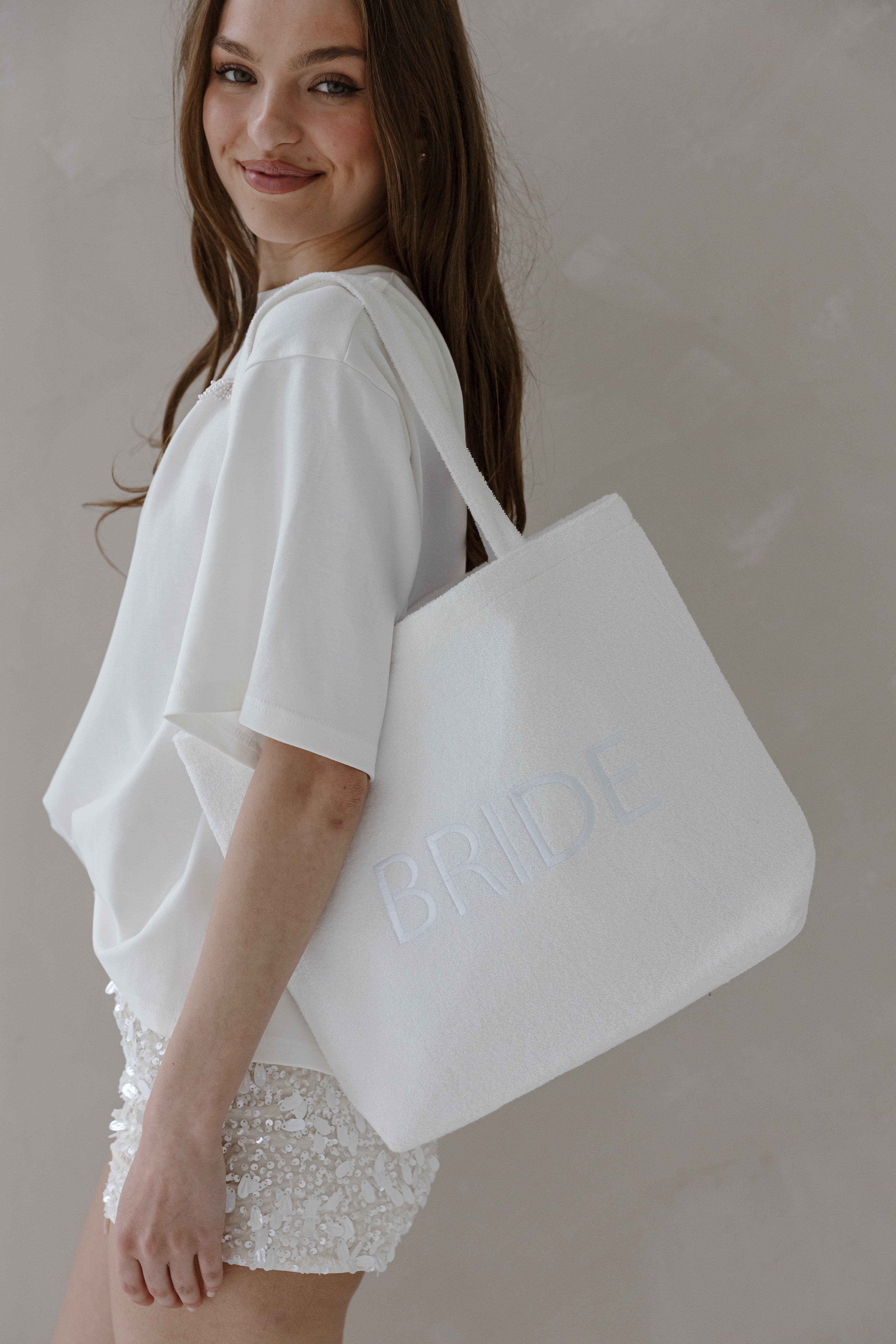 Wedding Day Terry Tote, Alternate, color, White