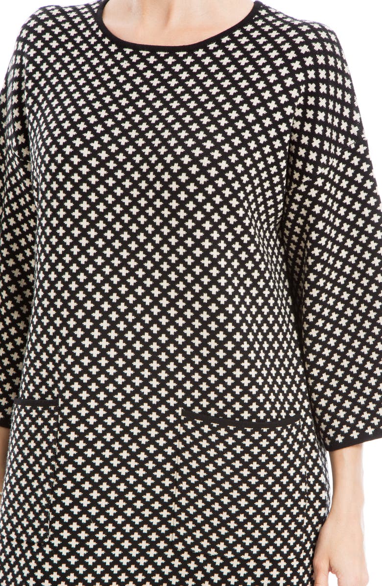MAX STUDIO Double Knit Sweater Dress, Alternate, color, Black Bone Cross