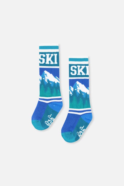 Merino Wool Mountain Graphic Ski Socks