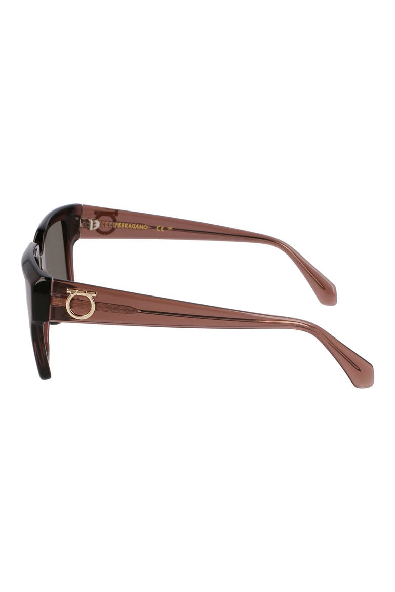 Gancini 54mm Rectangular Sunglasses, Alternate, color, TRANSPAREN MAUVE