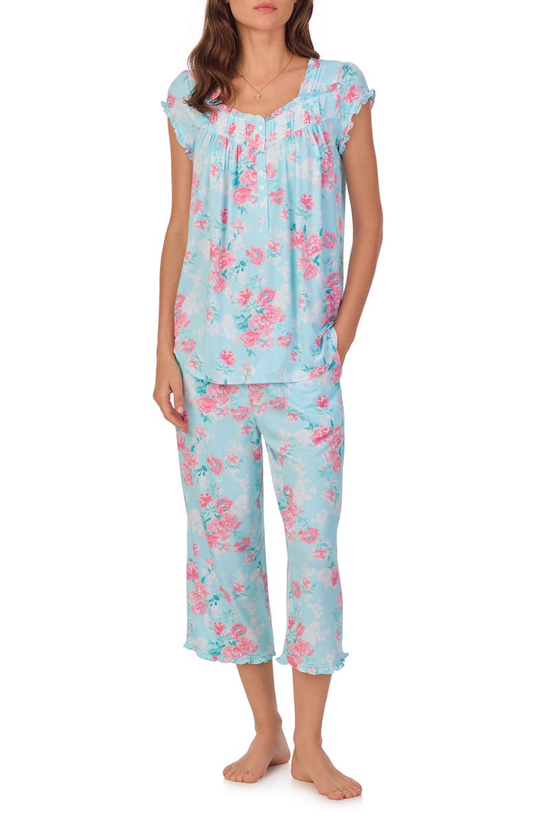 Eileen West Floral Crop Pajamas, Main, color,