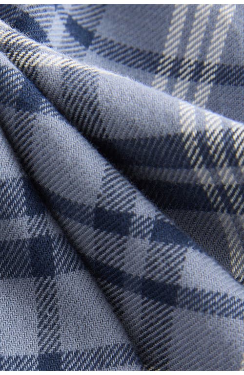 Next Kids' Check Cotton Flannel Button-up Shirt In Blue