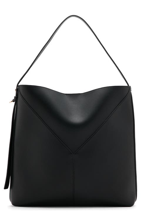 Large Faux Leather Bucket Bag