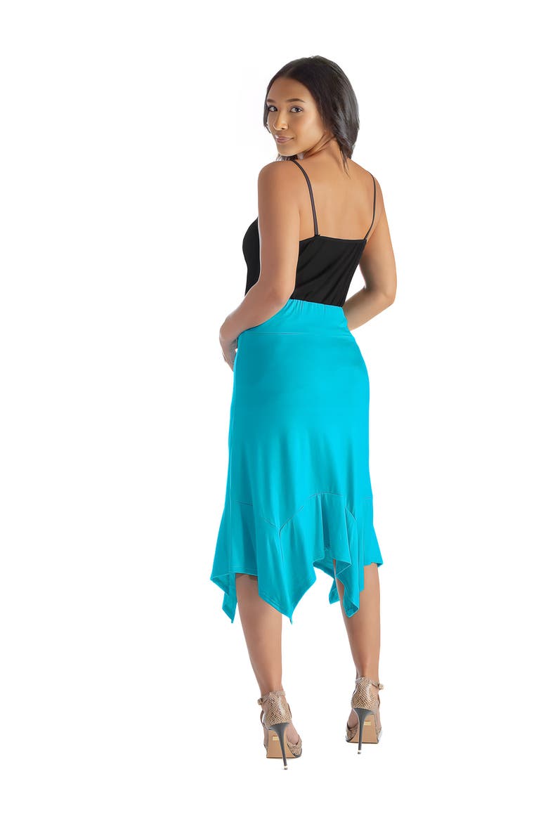 Knee Length Elastic Waist Handkerchief Skirt, Alternate, color, Jade