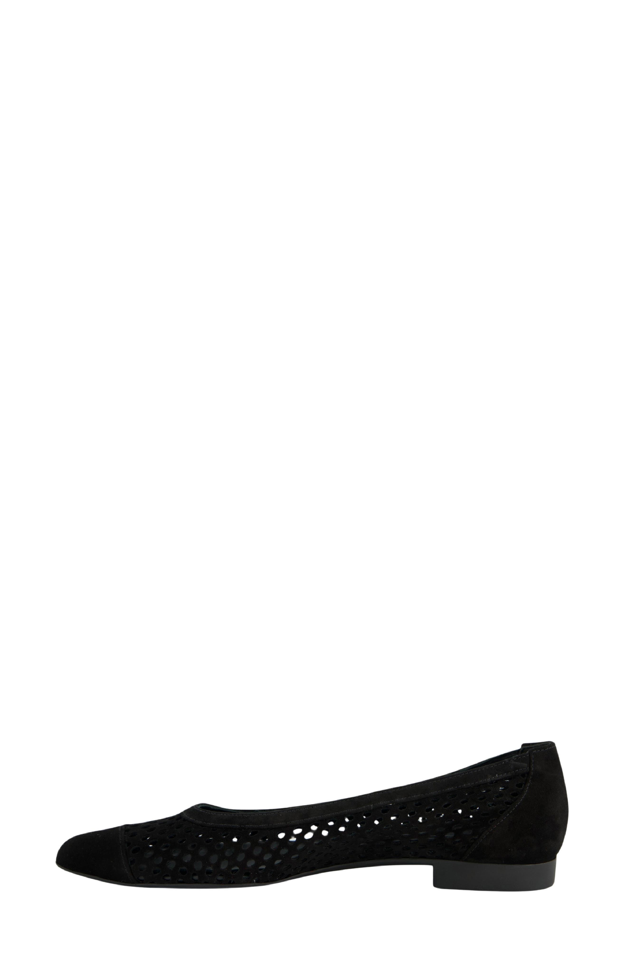 Paul Green Deanna Pointed Cap Toe Flat, Alternate, color, Black Suede