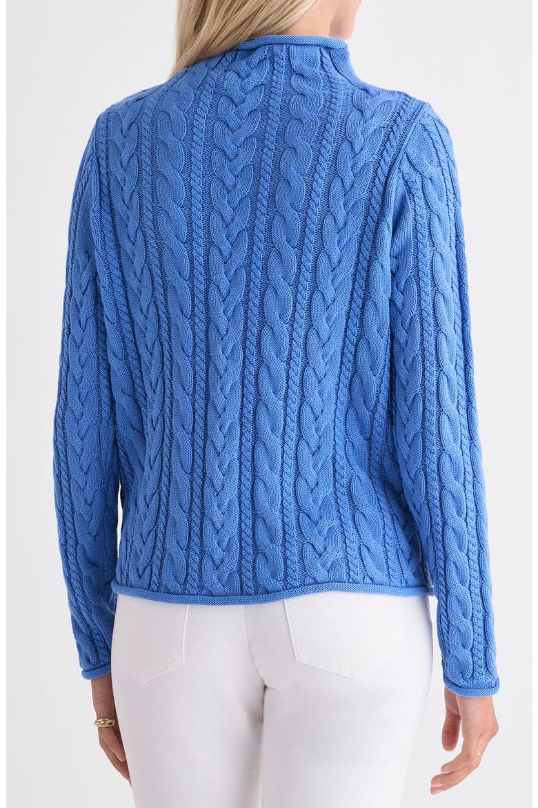 Cable Knit Mock Neck Sweater, Alternate, color, BREAKER BLUE