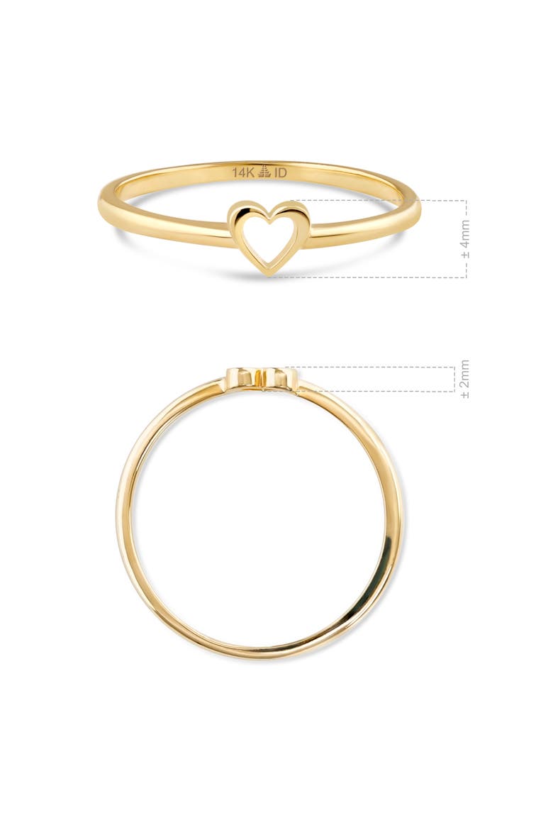 Open Heart Ring in 14K Gold, Alternate, color, Yellow Gold