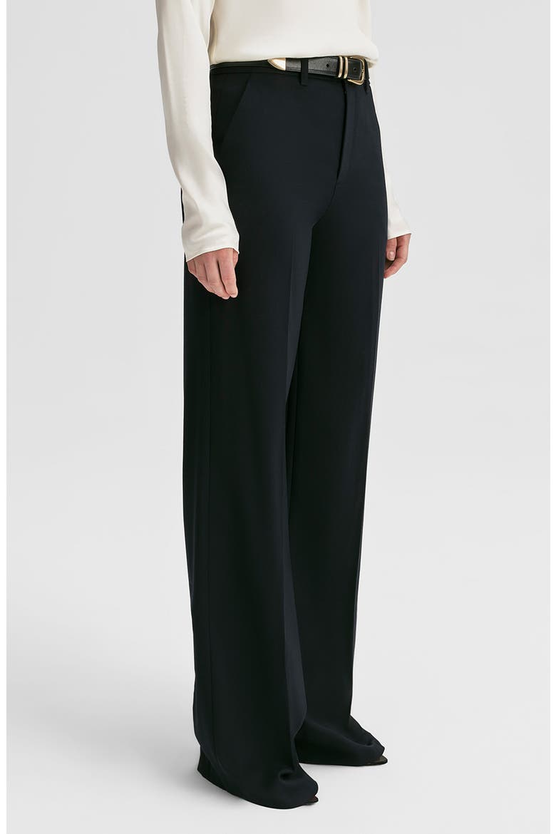 Hirsch Straight Leg Wool Blend Pants, Alternate, color, BLACK