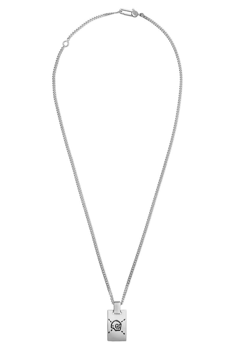 Ghost Pendant Necklace, Main, color, SILVER