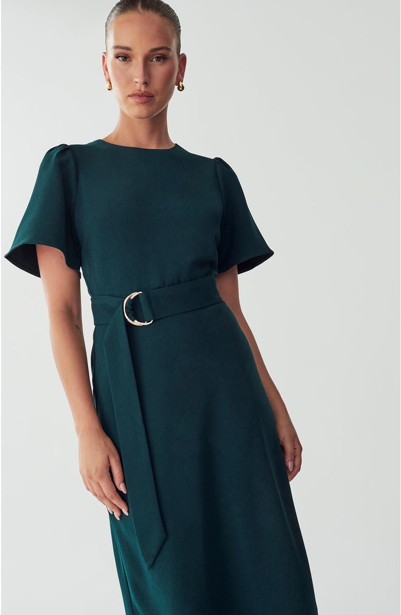 WILLA Bessi Midi Dress, Alternate, color, Emerald