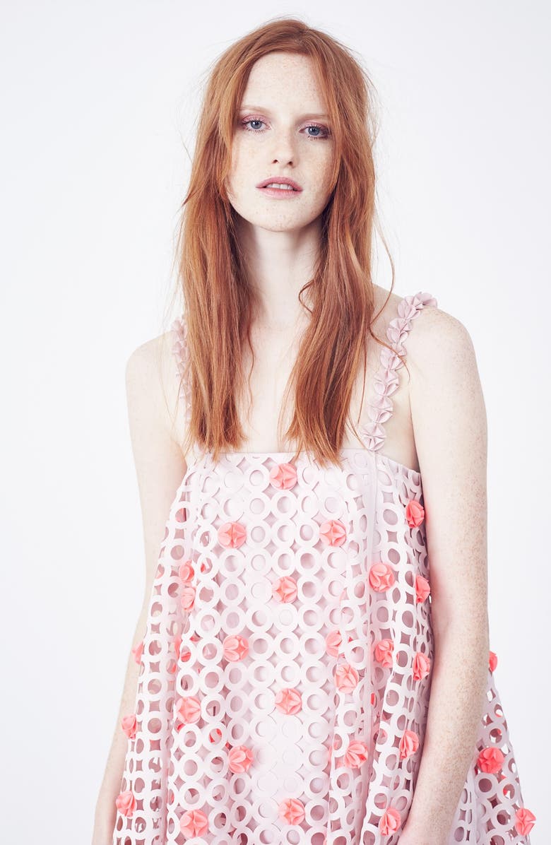 Paskal Laser Cut Trapeze Dress, Alternate, color,