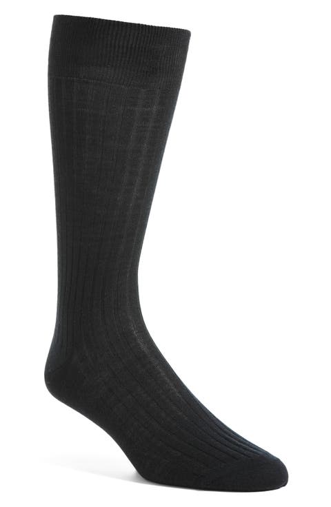 Ribbed Wool Blend Socks