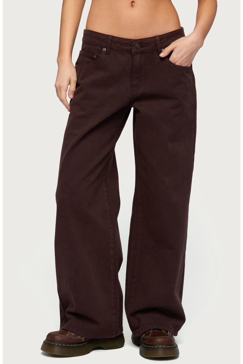 Roman Low Rise Baggy Jeans, Main, color, BROWN