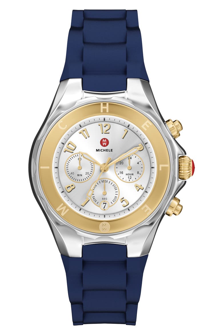 Jellybean Two-Tone Silicone Strap Watch, 38mm, Main, color, TWO TONE