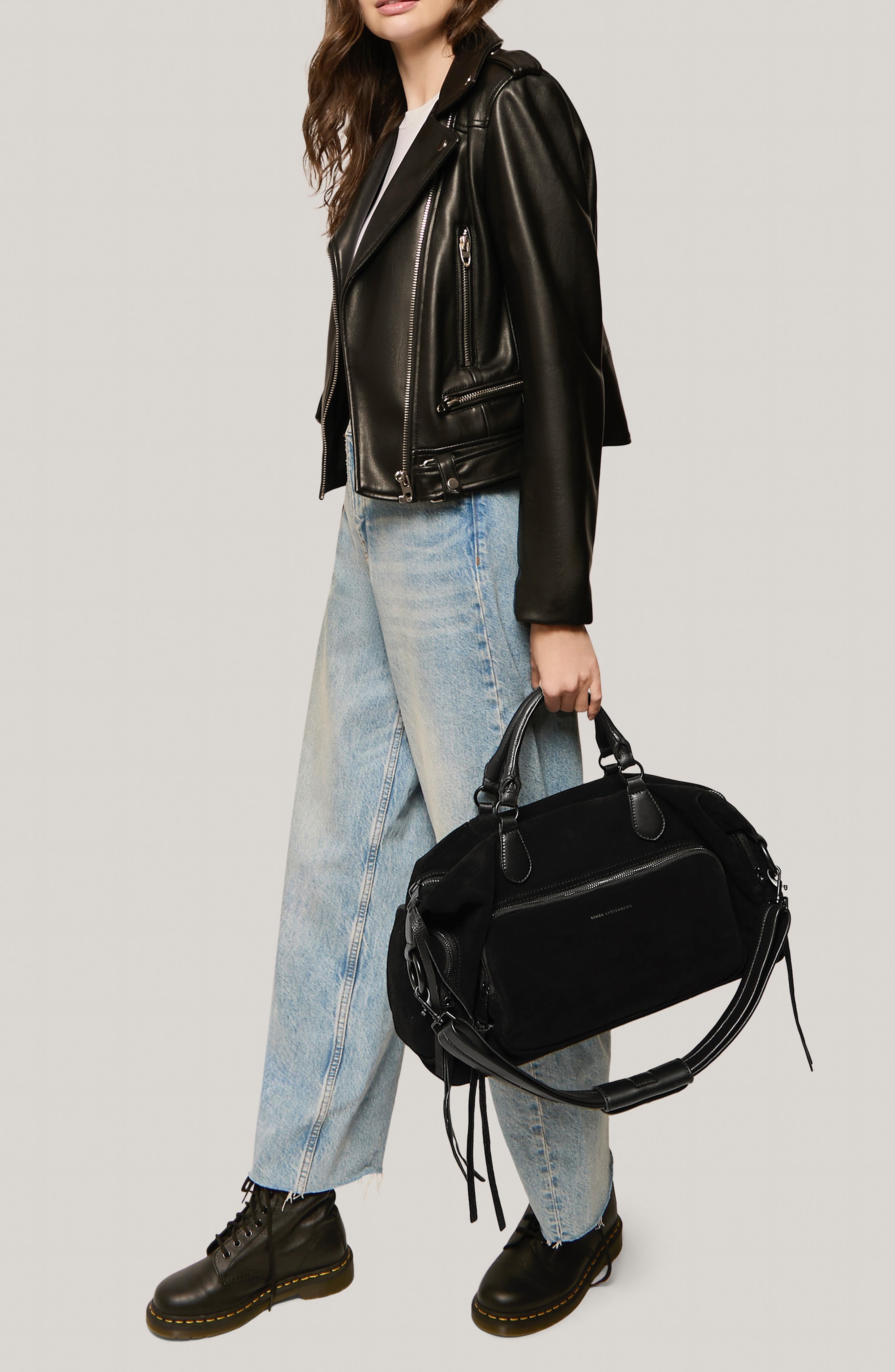 AIMEE Away We Go Leather Duffle Bag, Alternate, color, 