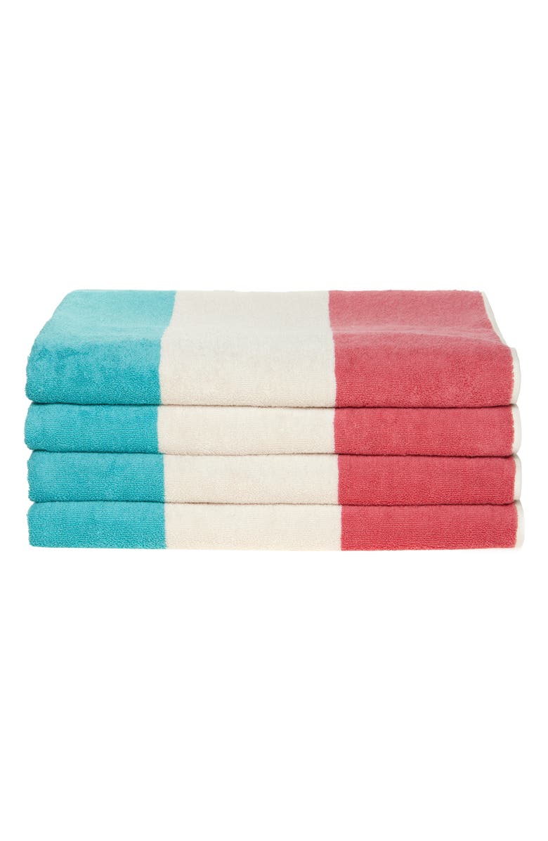 NORDSTROM RACK Wide Stripe 4-Piece Beach Towel Set, Main, color,