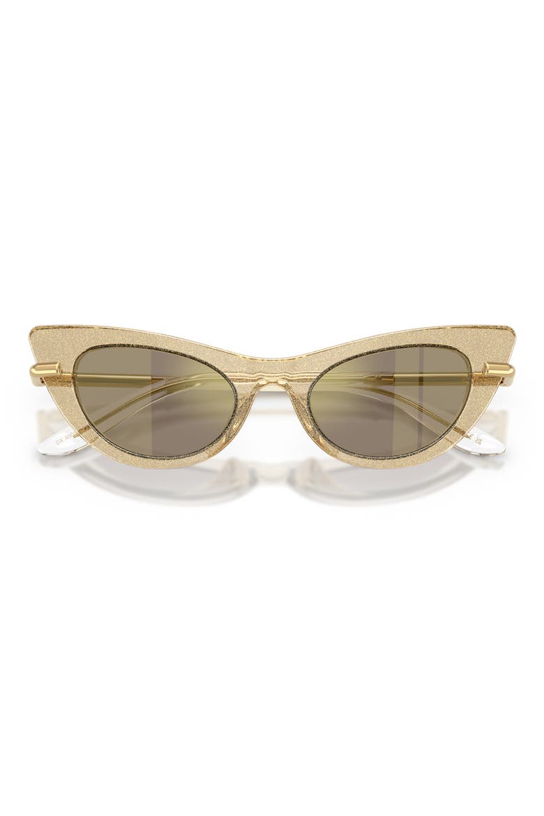 Kids' 44mm Small Mirrored Cat Eye Sunglasses, Alternate, color, GOLD / BROWN MIRROR GOLD
