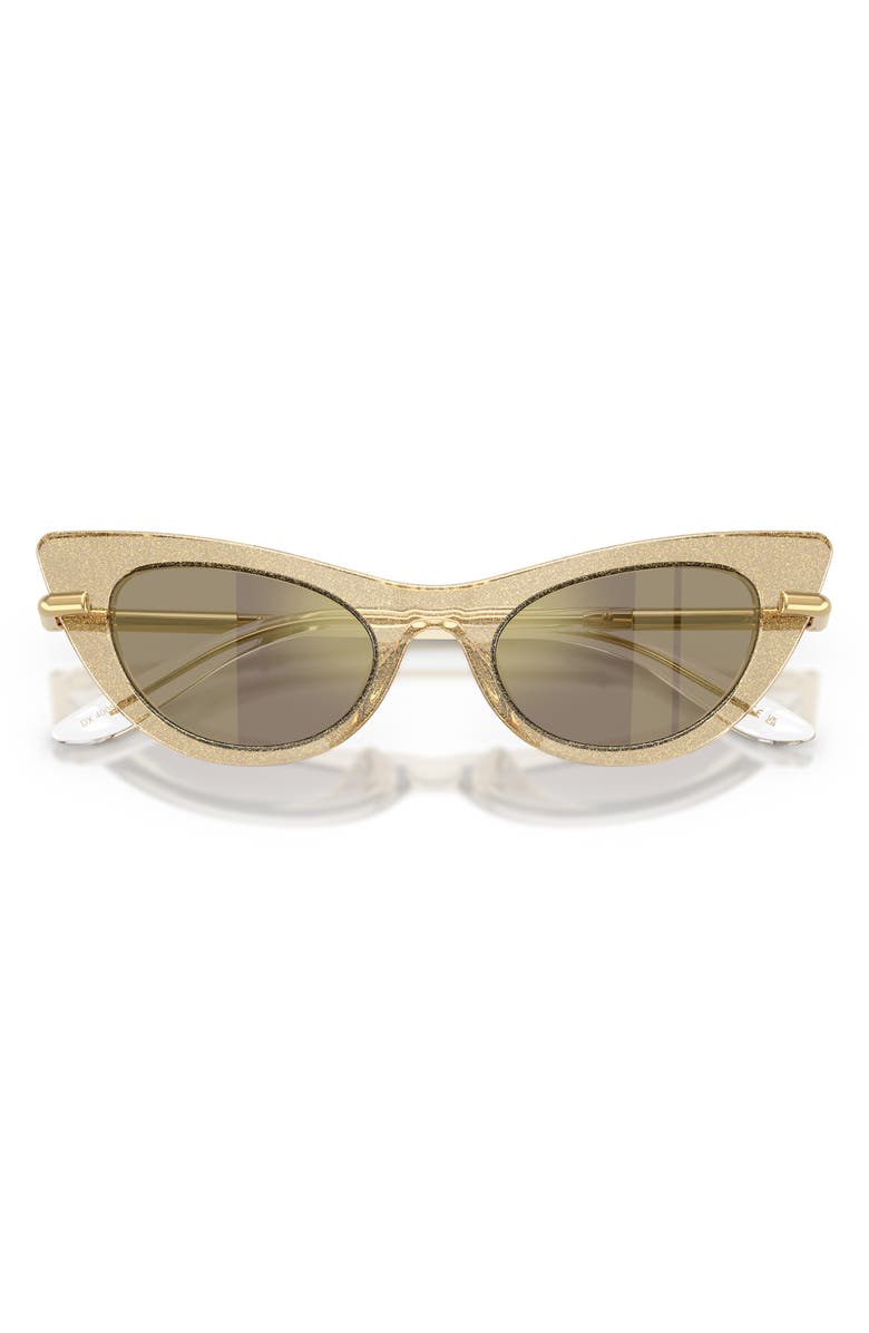 Dolce&Gabbana Kids' 44mm Small Mirrored Cat Eye Sunglasses, Alternate, color, Gold / Brown Mirror Gold