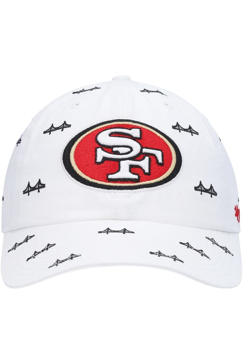 Women's '47 White San Francisco 49ers Team Confetti Clean Up Adjustable Hat, Alternate, color, White