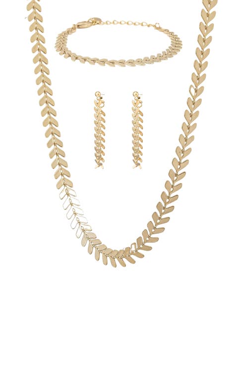 Elara Chevron Jewelry Set Trendy Statement Collection