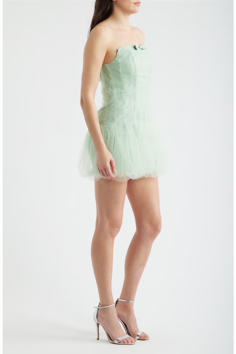 Susy Strapless Minidress, Alternate, color, CREME DE MENTHE