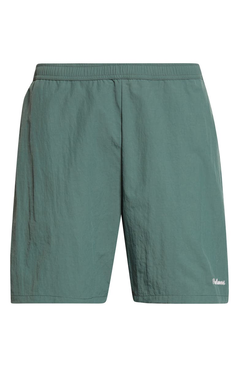 PALMES Chain Stitch Logo Tennis Shorts, Main, color, Dark Green