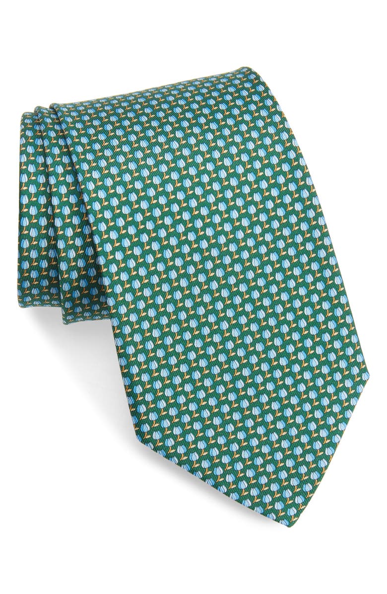 FERRAGAMO Salvatore Ferragamo Amsterdam Tulip & Windmill Print Silk Tie, Main, color, 