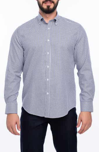 VELLAPAIS Check Cotton Slim Fit Button Down Shirt