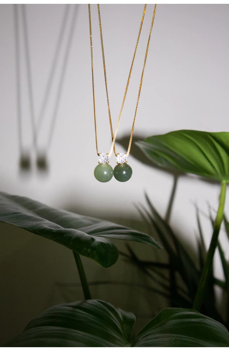 seree Esther Green jade and zircon necklace, Alternate, color, Light Green