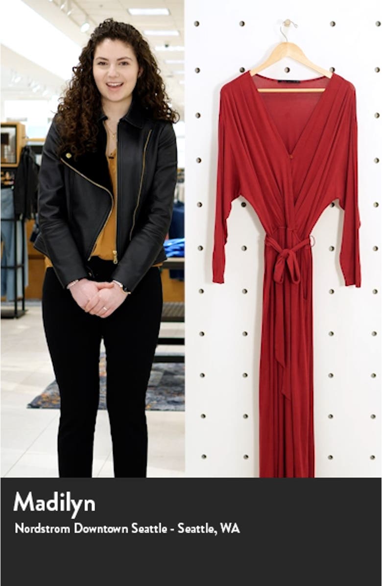Faux Wrap Long Sleeve Jumpsuit, sales video thumbnail