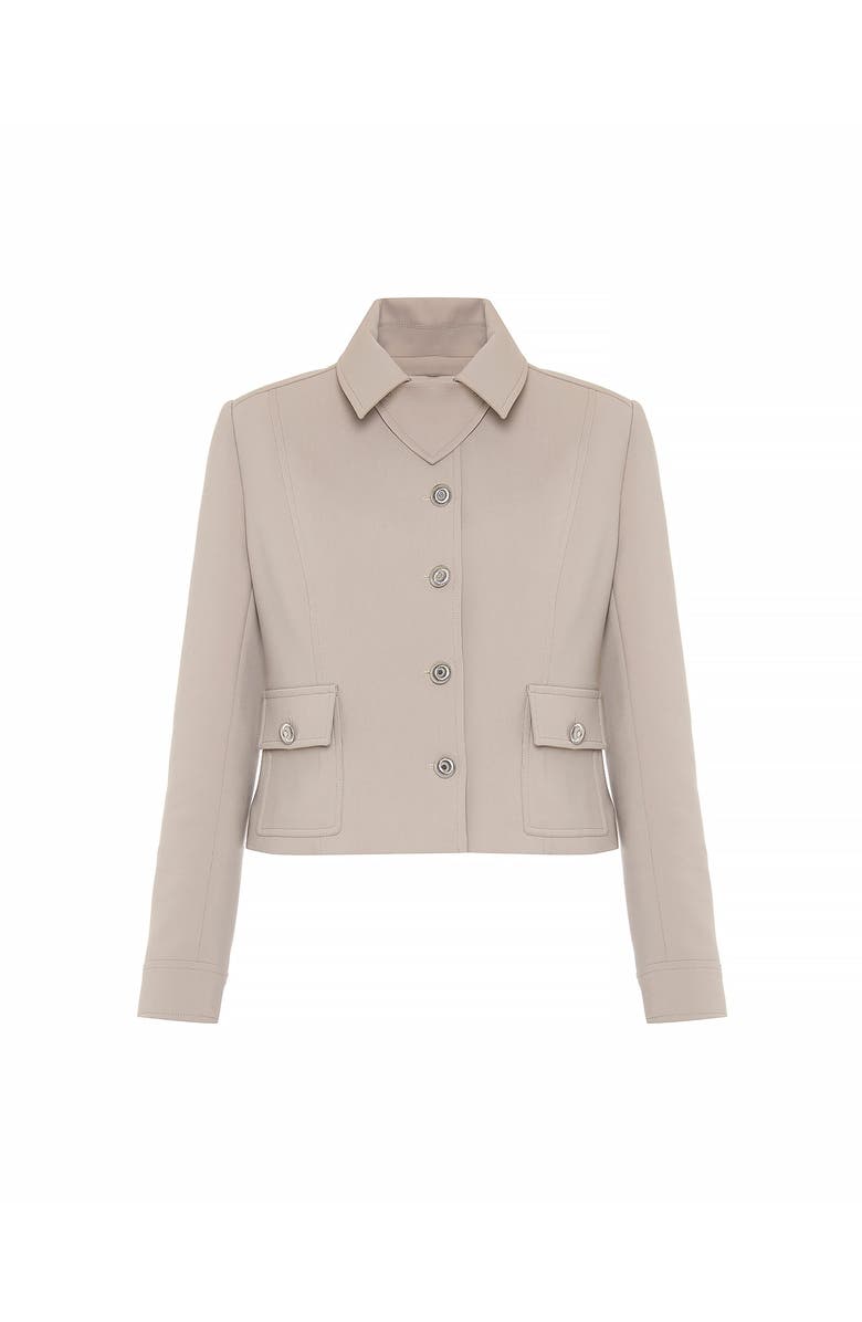 THEO The Label Daphne Collar-Tab Military Jacket, Main, color, Stone