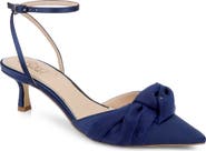 Jewel Badgley Mischka Favor Ankle Strap Pointed Toe Kitten Heel Pump