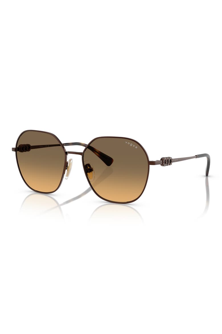 55mm Gradient Irregular Sunglasses, Alternate, color, COPPER