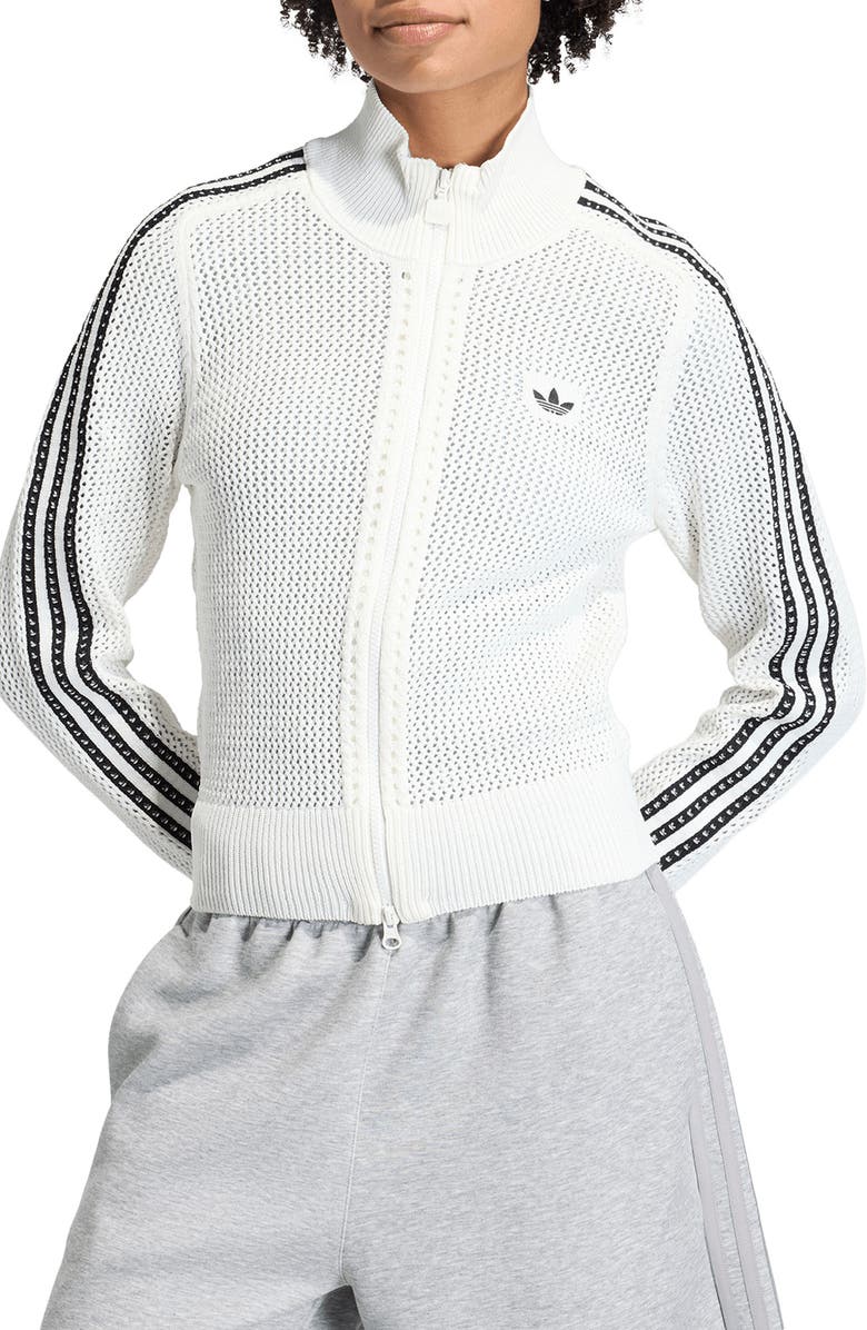 adidas Originals Open Knit Track Jacket, Main, color, Off White
