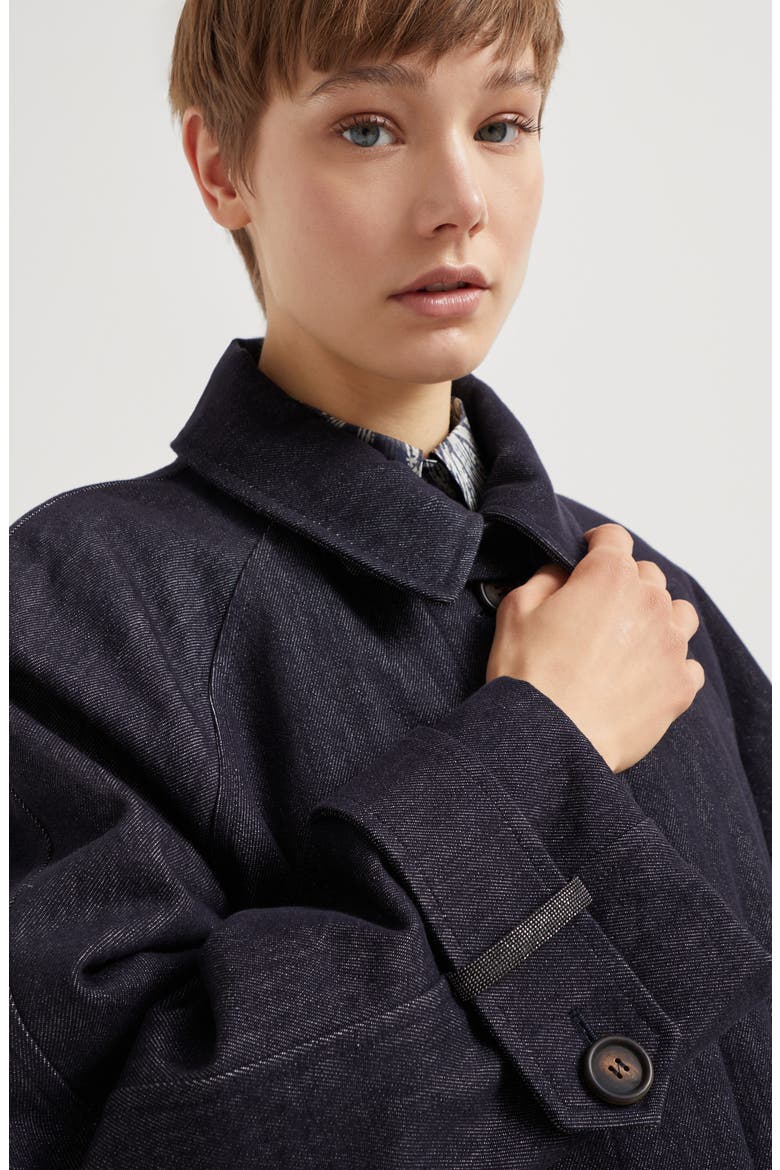 Denim trench coat, Alternate, color, Denim