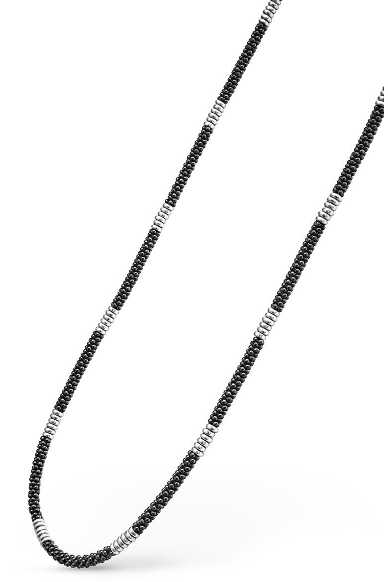 Black Caviar Ceramic Station Necklace, Alternate, color, BLACK