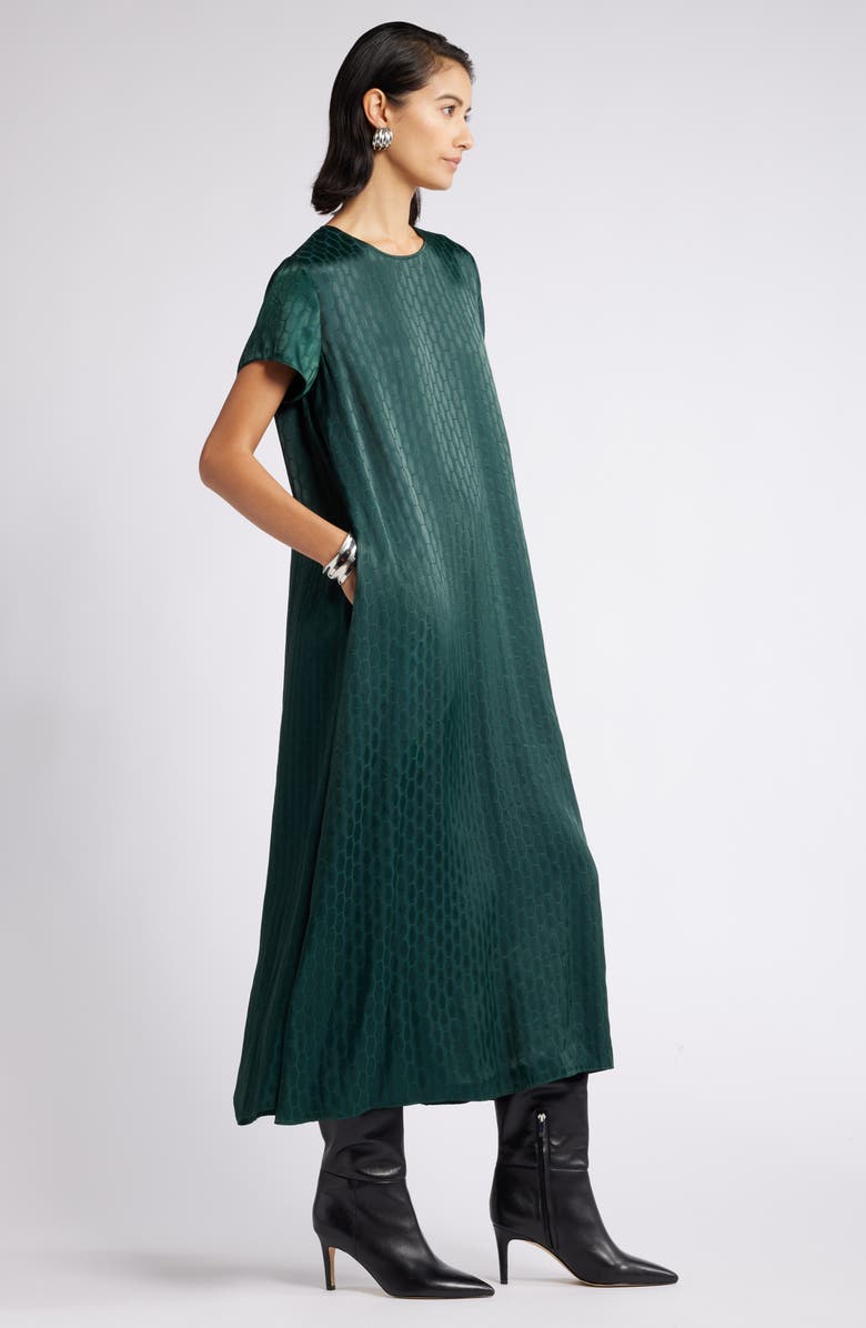 Nordstrom Jacquard Pleat Back Maxi Dress, Alternate, color, Green Park