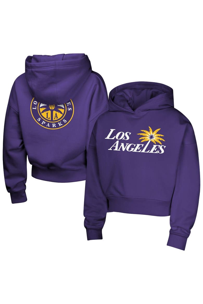 Girls Youth  Purple Los Angeles Sparks Closer Pullover Hoodie, Main, color, Purple