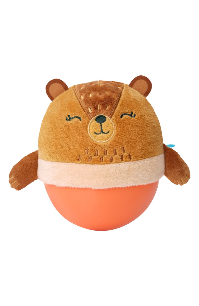 Manhattan Toy Company Wobbly Bobbly Bear Weighted Silicone, Main, color, Orange